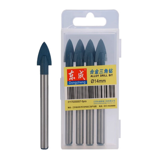 Dongcheng tile drill bit set alloy tile ceramic wall glass rotary electric drill drilling triangle drill bit 6mm ten pieces 6x72mm
