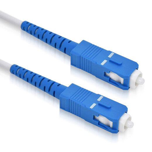 
CommKing leather fiber 1 core 2 steel wire indoor leather fiber optical cable with SC connector single mode single core operator optical cat extension cable white 30 meters CKJX-1H30S
