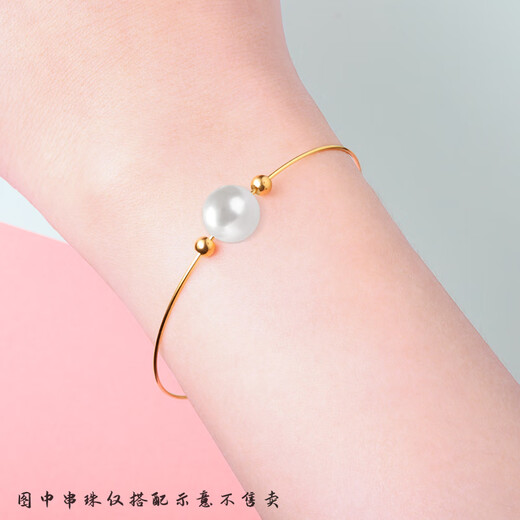 Yan's new 925 sterling silver ultra-fine bracelet with adjustable length, fashionable and versatile wearable bead bracelet, gold transfer beads, gold style