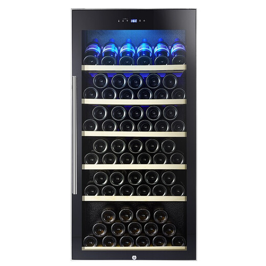 Bacchus wine cabinet 50-70 bottles thermostat cabinet household refrigerated fresh cabinet wine cabinet compressor solid wood wine rack light luxury living room office air-cooled frost-free display cabinet YC-188S-air-cooled beech wood flat shelf 70 bottles