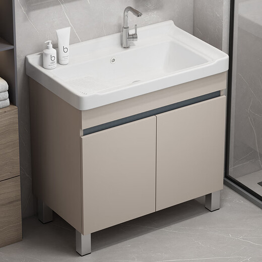 Dafifify Honeycomb Machine de lavage en aluminium Balcone de salle de bain Aluminium Armoire de salle de bain avec lavabo de salle de bain pour pavillon de salle de bain Ferme de lavage F828 Cabinet de lavage 100cm