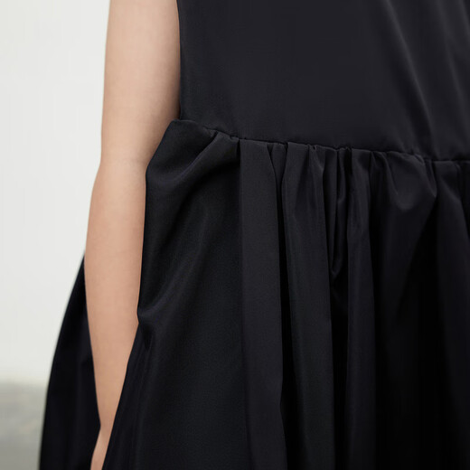 Jnby by JNBY Jiangnan Buyi children's clothing light dress silk polyester taffeta dress comfortable summer girls and children 1O4G10820 001/black 150 cm