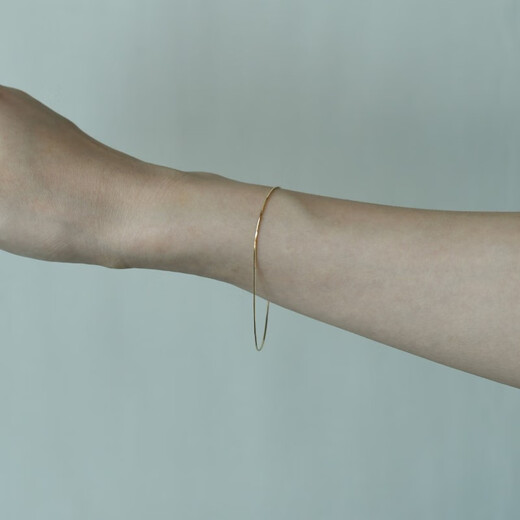 L.Bardeen 18K gold gold snake bone bracelet for women, French style, high-end, light luxury, simple basic style, very fine stacking, free 520 gift, 18k 16.5cm, ready stock