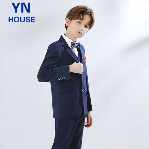 Yinuofang Kinderanzug Jungen Kleid 1. Juni Performance Kostüm Navy Blue Host Anzug