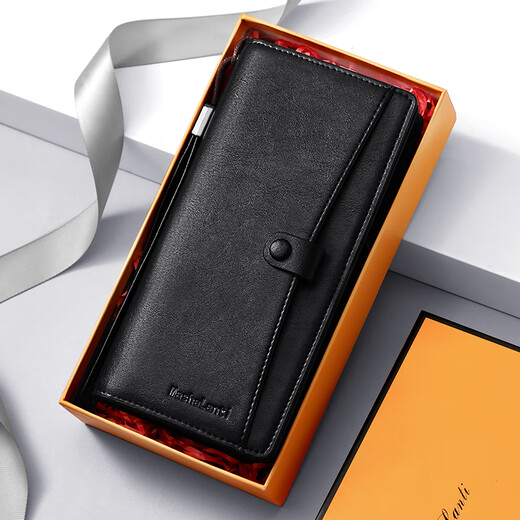 MashaLanti men's wallet long wallet large capacity bank card bag zipper hand coin wallet high-end birthday gift