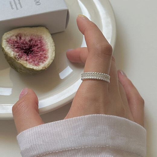 Fan Mili Anillo de moda apilado para mujeres Temperamento dulce y fresco Personalidad elegante Luz de lujo Luxury Open Finger anillo versátil Índice Tendencia de anillo de dedo JZ6636 Apertura ajustable