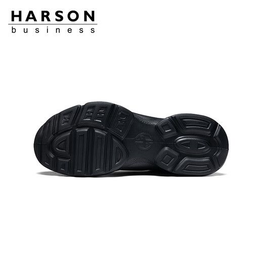 Hazen first layer cowhide men's shoes genuine leather business casual leather shoes men's commuter sports leather shoes high-end light luxury casual shoes autumn black 44