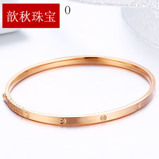 Xinqiu 18K gold bracelet rose gold color gold fashion jewelry simple Korean style girlfriend 3.3mm rose gold 6.00g
