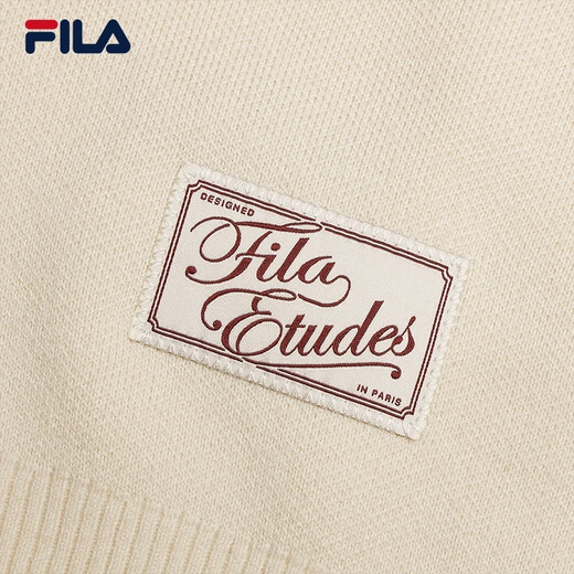 FILA Official Couple's Knitted Sweater 2025 Fashionable and Comfortable Graffiti Hand-Embroidered Pullover Sweater