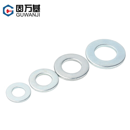 Guwanji carbon steel galvanized flat pad metal gasket extra large round thickening screw meson washer national standard fastener M12x30x5 50 pieces white zinc