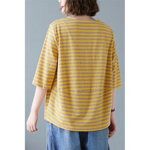 Jiandang Summer Clothing Fat MM Plus Size's Femen's Loose Literary V-Choquing Fashion Fashion Fashion Fashion Fashion 9735 Verde gran tamaño L [120-140Jin [Jin equivale a 0.5 kg]]]