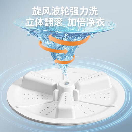 ZNMW German quality trendy living appliances fully automatic turbine washing and drying all-in-one mini folding washing machine underwear small 10L-green blue light + high-strength motor drain basket + drain