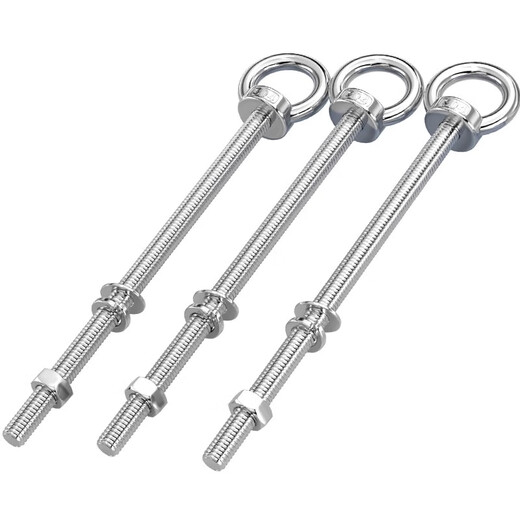 Tianzhuo Hardware 304 stainless steel extended eye screw with ring bolt to wall screw M3M4M5M6M8M10M12M16mm M3*16 1 set