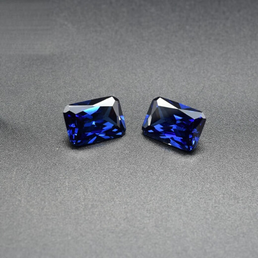 Tiansi DIY Tanzanite sapphire rectangular chamfered small octagonal men's ring inlaid with bare stone deep blue women's pendant 10X12 (mm)