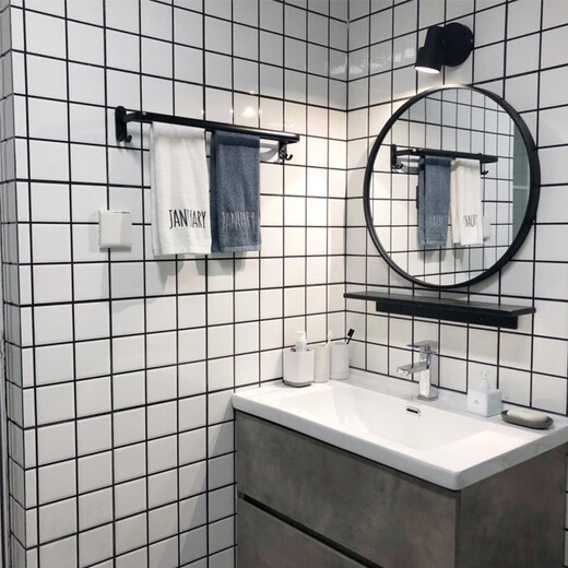 XMSJ small white brick bathroom kitchen wall tiles ceramic mosaic tiles toilet bathroom floor tiles restaurant nine-grid tiles 9715M lemon yellow 300*300 price per square meter unit price