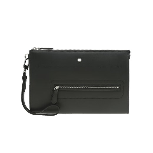 95% new Montblanc (MONTBLANC) gift men's clutch black 130047