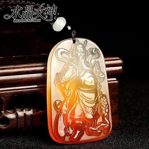 
Crystal Goddess, Ice-type Jade Cervical Guan Gong Pendant, Domineering Large Guan Erye Jade Pendant, Agate Wu God of Wealth Necklace Necklace Pendant, Jade Cervical Guan Gong Pendant, X15913