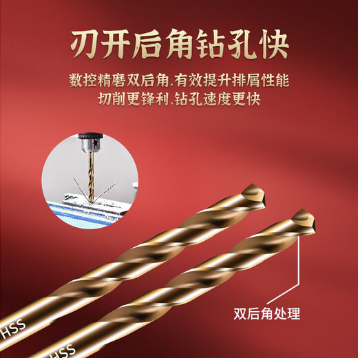 TIANGONG Twist Drill Bit Set High Hardness Cobalt Hand Electric Drill for Drilling Stainless Steel Mold Steel Cast Iron Drilling 4341 Straight Drill 13-piece Set (Plastic Box)