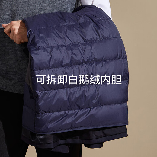 安东尼奥【精纺羊毛&95白鹅绒可拆卸内胆】男士茄克简奢商政翻领夹克外套