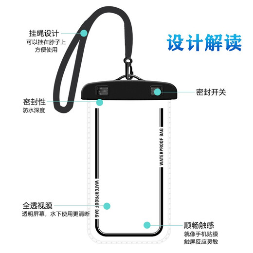 Zitai Mobiltelefon wasserdichtes Bag Diving Cover Schwimmen Touchscreen wasserdichtes Abdeck