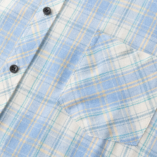 NASA Good Long Sleeve Shirt Herren Frühlings- und Herbst Koreanischer Stil Trendy Plaid Shirt Jugend lässig Lose Jacke Blau XL