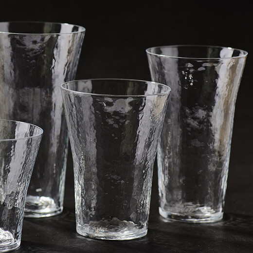 
Cocoa House imported from Japan Toyo Sasaki Hammer Pattern Handmade Glass Beer Juice Drink Cup Japanese Transparent Tea Cup 15904 Wide Mouth Wine Glass 360ml 1
