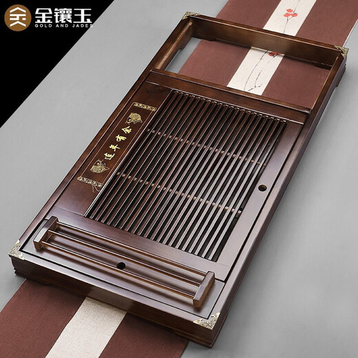 Gold inlaid jade Kung Fu tea set with tea tray, one-piece ceramic Ru kiln tea making machine, automatic water supply electric kettle, Lian Yu