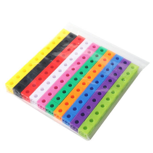 可爱途数字方块玩具积木1-100儿童拼装玩具正方体方块蒙氏数学拼图 【盒装】方块拼搭130个+图纸