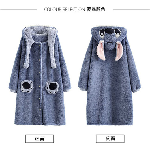 Youshifi Stelzenpyjama für Herbst und Winter für Frauen Koralle Velvet verdickte Samtbademantel für Winterpaare Lange Männer großer Größe Mary Katze [Frauen pink] Single Nachthemd [hochwertiges Samt] l Gewicht 130-150 Jin [Jin gleich 0,5 kg] [hochwertiges Velvet]