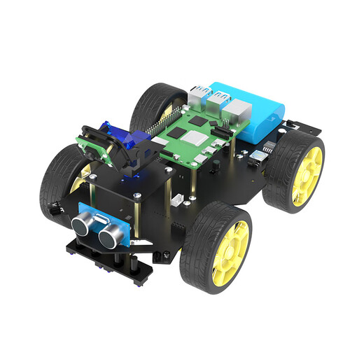 Yahboom Raspberry Pi 5 Artificial Intelligence Car AI Vision Camera Robot Wifi Kit de video Python Estándar oficial + TF Tarjeta (incluida Raspberry Pi 5-8GB Placa base)