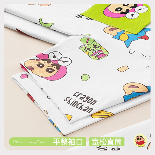 Gongdie Blogger Recommends Crayon Shin-chan Couple Pajamas for Women Pure Cotton Short-Sleeved Pants Cool Home Clothes Men's Suit Crayon Shin-chan Suit for Women 7A Antibacterial Fabric L (Recommended 100-120 Jin Jin equals 0.5 kg)