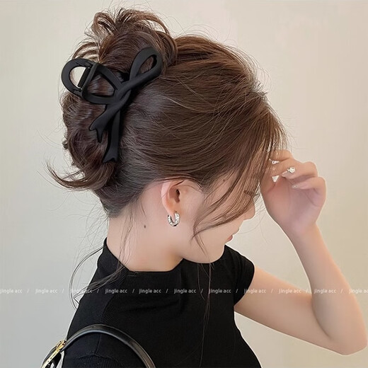 High-end large size hairpin for women 2024 new high-end hairpin back of head hairpin shark clip hairpin headdress coffee color