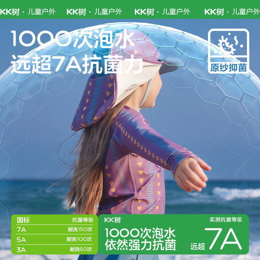 KocotreeKK tree children's swimsuit original yarn sun protection boys and girls split short-sleeved antibacterial and chlorine-resistant baby swimwear 2024 new style Mocha coffee free silicone swimming cap 110