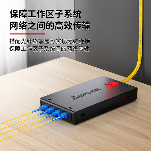 安普康（AMPCOM）电信级单模双芯2.0mm工程光纤跳线SC-SC低烟无卤入户线9/125μm收发器尾纤 5米 ASM2SC2205