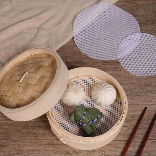 Food grade silicone mat, steamer mat, steamer mat, silicone steamer mat, steamer paper, round steamer cloth, thickened 30cm round (for 33cm cage), 3 pieces - silicone steamer mat