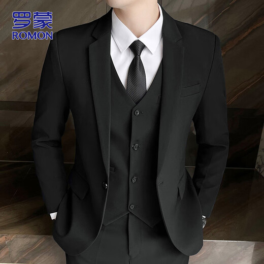 ROMON suit men's autumn and winter solid color jacket men's professional formal dress suit wedding dress