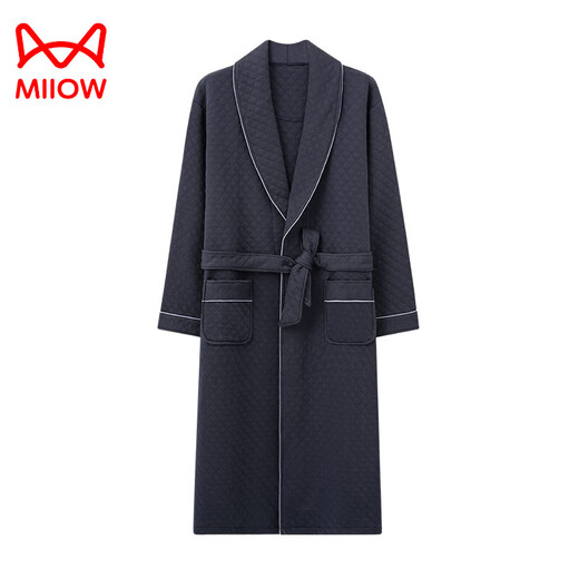 Cat Man (MiiOW) nightgown men's pure cotton long-sleeved bathrobe 2025 spring and autumn new large size pajama robe thickened air cotton to keep warm 26M6296 4XL