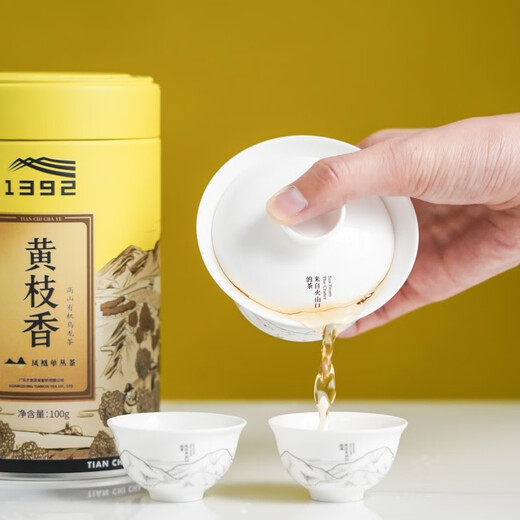 天池1392茶叶 凤凰潮州单枞茶 乌岽顶黄枝香单丛高山七彩有机罐装100g