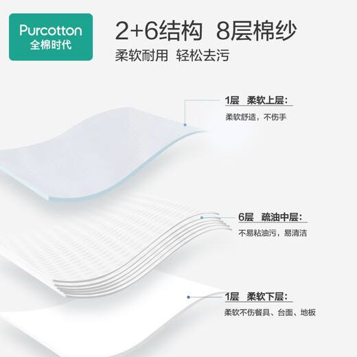 100% cotton era 100% cotton gauze dishcloth scouring pad kitchen and bathroom cleaning utensil combination gauze dishcloth - 4 pieces (30cm 30cm)