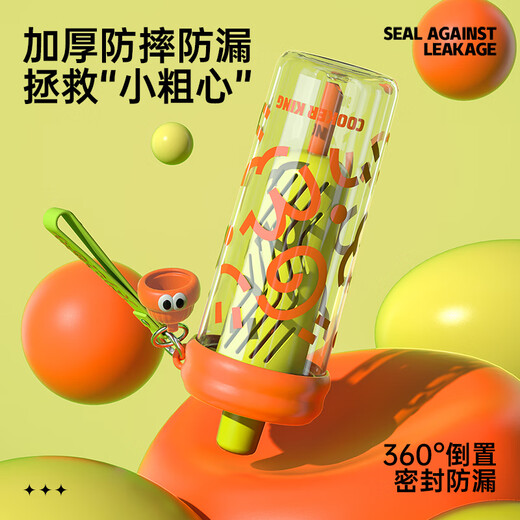 Chuidahuang plastic cup tritan material anti-fall with straw tea warehouse separate portable large-capacity water cup black pink 650ml