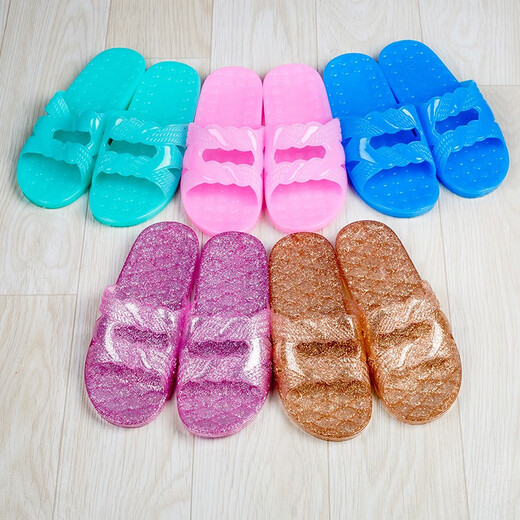 Simeijiang Home Crystal Slippers pour femmes en été en plastique extérieur Chaussures plates transparentes non glissées anti-glissage anti-odor pantoufles de salle de bain sandales intérieures rose - modèle principal 236 38 Convient pour 37 pieds de taille - pieds gras larges 36
