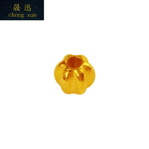 Shengxun 18k gold handmade ancient gold pumpkin beads loose beads spacer beads DIY bracelet hand bead braided rope sweater chain material accessories about 3mm/single (No. YJ638)