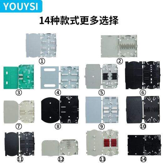 YOUYSI 光纤终端盒接线盘 光纤盒 4芯光纤 熔纤盘 融接盘 熔接盘 终端盒 【5号】黑芯12芯熔纤盘