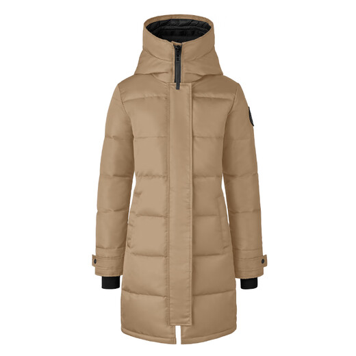 加拿大鹅（Canada Goose）Shelburne 女士黑标缎面派克大衣大鹅羽绒服 经典升级 3802WB1 1483 沙漠色 M