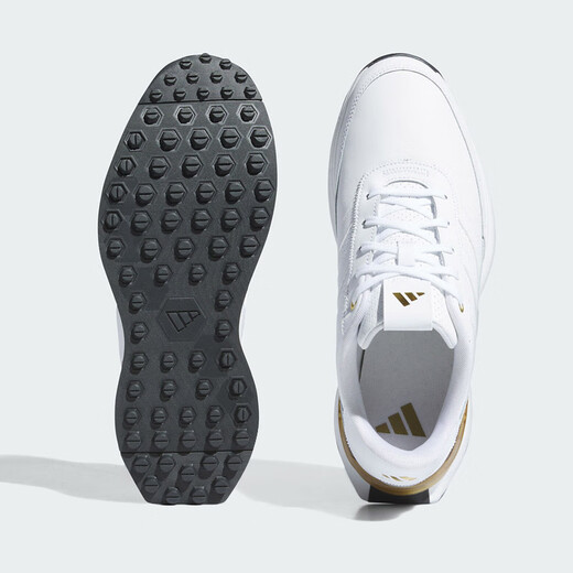 Adidas golf shoes S2G SL LEATHER24 new men's comfortable and stable casual shoes golf running shoes for men ID8699 white/white/gold 48 (UK11.5)