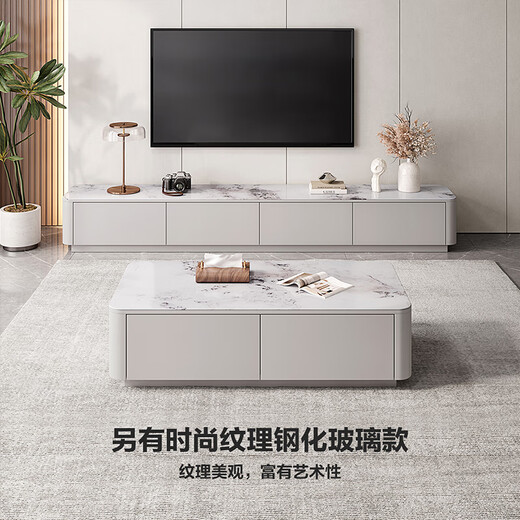 Hogar de quanyou moderno gabinete de televisión simple gabinete de almacenamiento de almacenamiento de vidrio templado de la mesa del piso al piso contra la pared