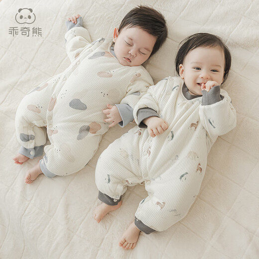 Guiqi Xiong Really Organic Infant Jumpsuit Autumn and Winter Padded Clothes Warm Baby Thickened Romper Winter Clothes