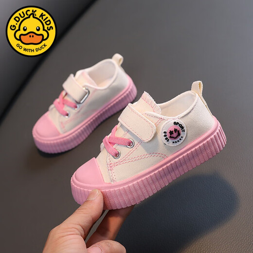 G.duck Little Yellow Duck Low-top Children's Canvas Shoes 2024 Spring and Autumn New Children's British Anti-Skate Shoes Boys and Girls Casual Shoes Green L6 16 Inner Length cm 25 Size