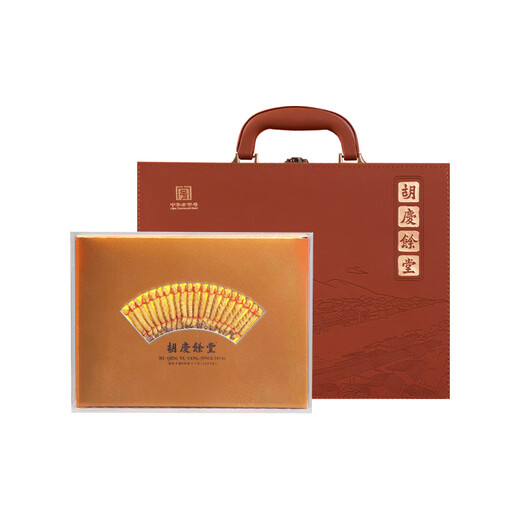 Hu Qingyutang Cordyceps sinensis 4 racines / g Boîte-cadeau en cuir portant la main sur 18-20 Roots Tibet Wild Matter Cordyceps Sinensis