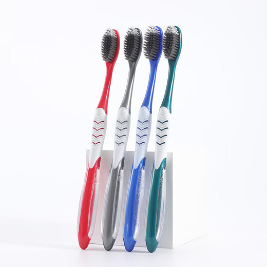 Sanxiao Meijie big head bamboo charcoal soft toothbrush adult household wear high density thin silk soft bristle independent packaging Sanxiao Meijie 719 bamboo charcoal spiral wire 15 pieces